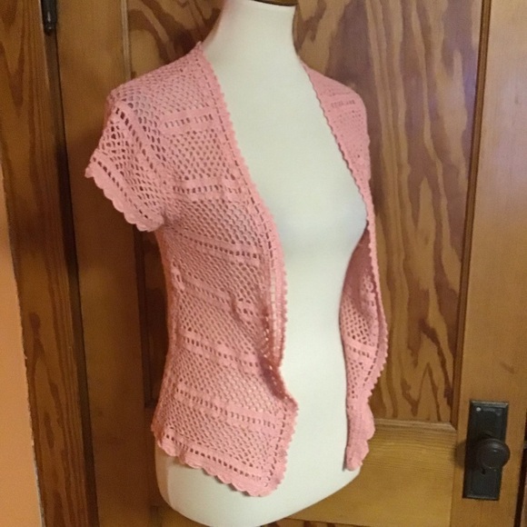 Vintage 90s pink crocheted cardi - Picture 9 of 10